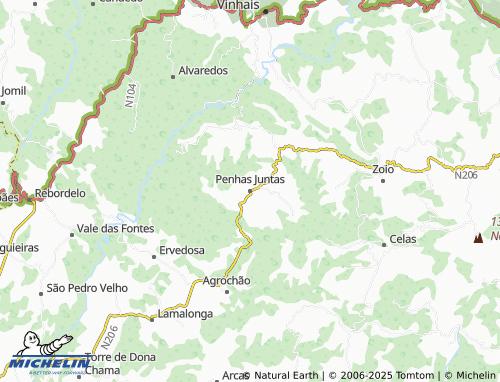 MICHELIN Penhas Juntas map - ViaMichelin