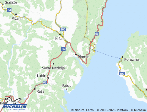 MICHELIN-Landkarte Plomin Luka - ViaMichelin
