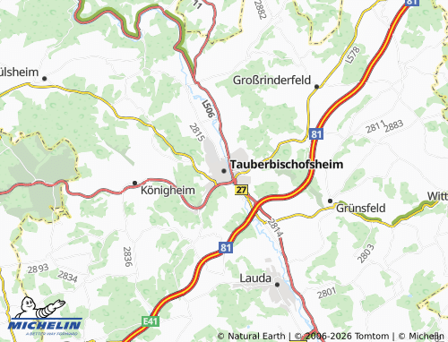 Mapa MICHELIN Tauberbischofsheim - ViaMichelin