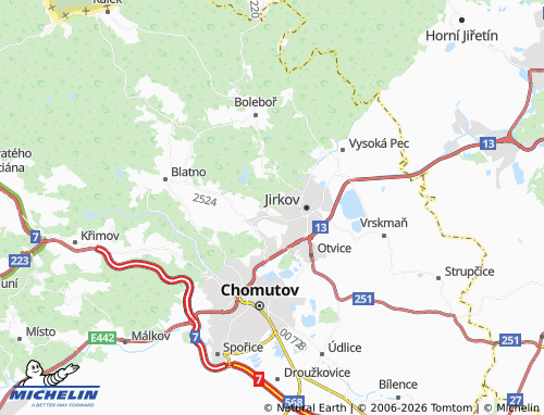 Mappa MICHELIN údolí Bíliny - ViaMichelin