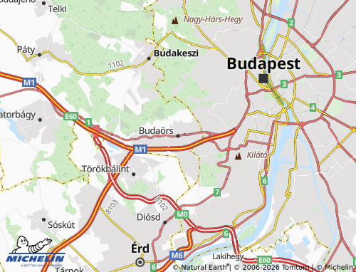 MICHELIN-Landkarte Budaörs - ViaMichelin