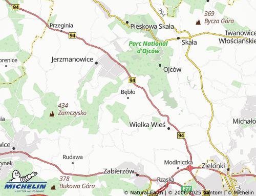 MICHELIN Bębło map - ViaMichelin
