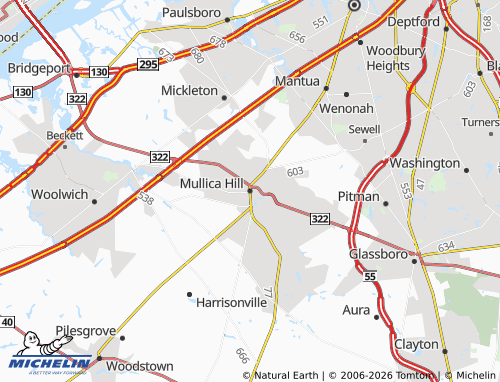 Carte MICHELIN Mullica Hill - ViaMichelin