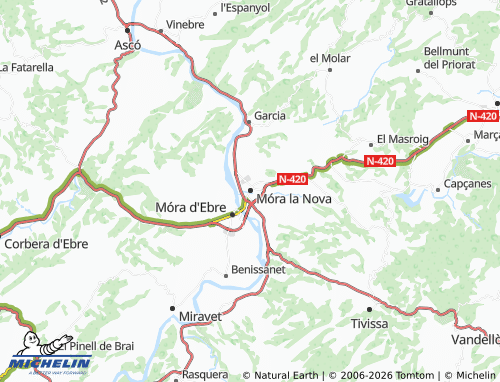 Mapa MICHELIN Móra la Nova - ViaMichelin