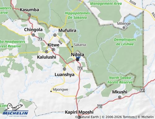 Mapa MICHELIN Ndola - ViaMichelin