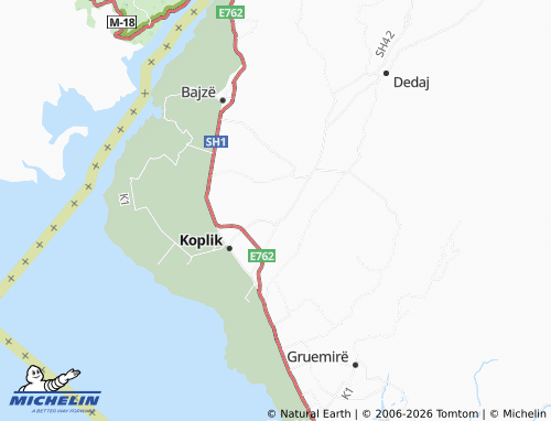 MICHELIN Koplik i Sipërm map - ViaMichelin