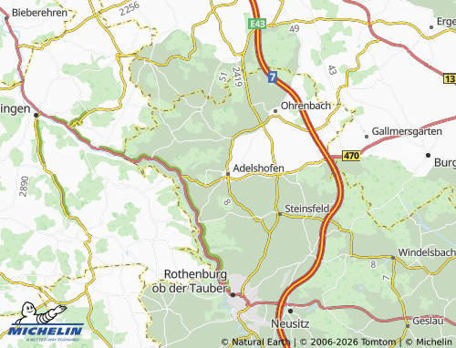 MICHELIN Adelshofen map - ViaMichelin