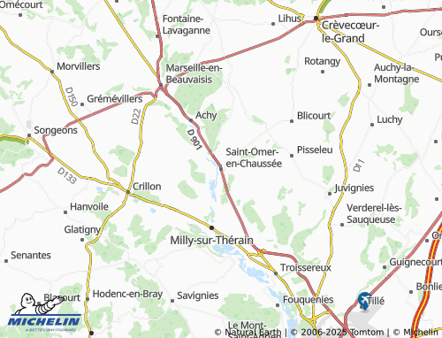 MICHELIN Saint-Omer-en-Chaussée map - ViaMichelin
