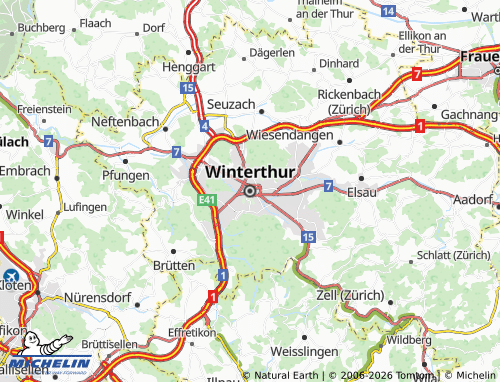 MICHELIN Winterthur map - ViaMichelin