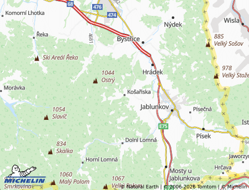 Mappa MICHELIN Košařiska - ViaMichelin