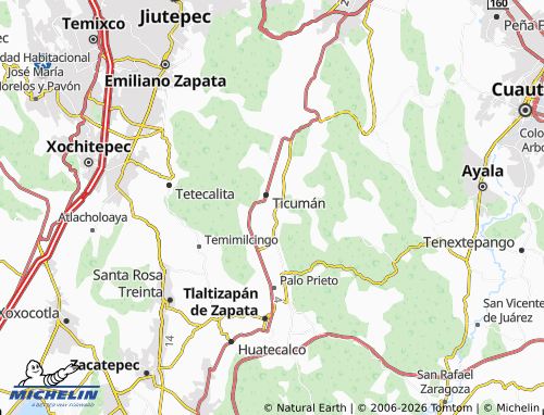 MICHELIN Huertos de Ticumán map - ViaMichelin