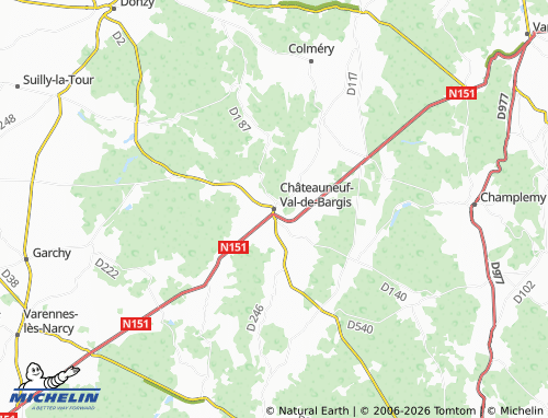 MICHELIN Châteauneuf-Val-de-Bargis map - ViaMichelin