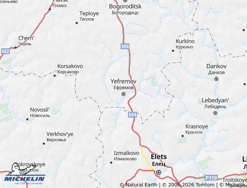 Carte MICHELIN Yefremov - ViaMichelin