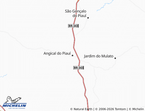 MICHELIN Angical do Piauí map - ViaMichelin