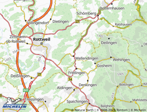 MICHELIN Wellendingen map - ViaMichelin