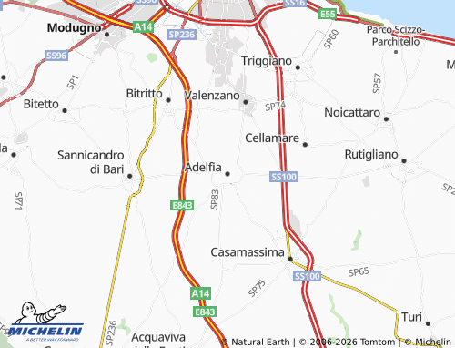 MICHELIN Adelfia map - ViaMichelin