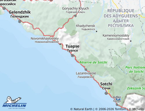 MICHELIN-Landkarte Tuapsinski Rajon - ViaMichelin