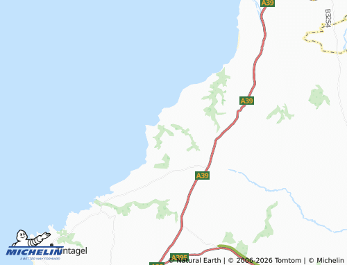 Carte MICHELIN Middle Crackington - ViaMichelin