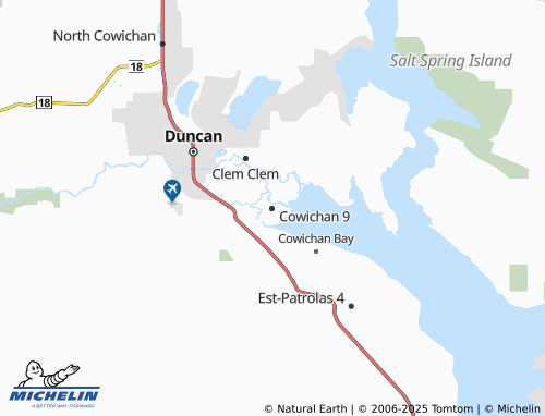 MICHELIN Cowichan 9 map - ViaMichelin