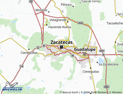 MICHELIN-Landkarte Zacatecas - ViaMichelin
