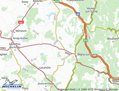 Mappa MICHELIN Auxant - ViaMichelin