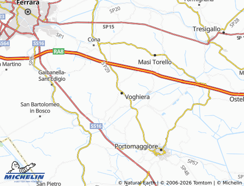MICHELIN Voghiera map - ViaMichelin