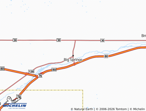 Carte MICHELIN Big Springs - ViaMichelin