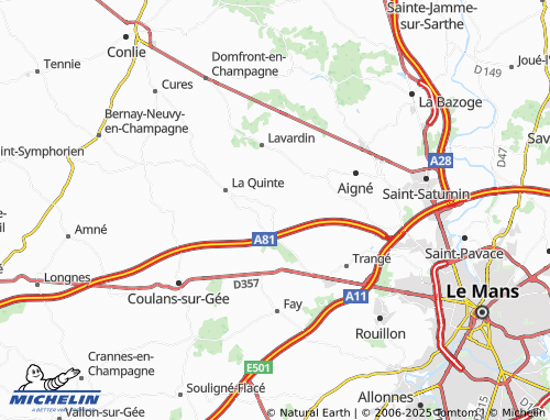 MICHELIN Degré map - ViaMichelin