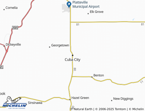 MICHELIN-Landkarte Cuba City - ViaMichelin