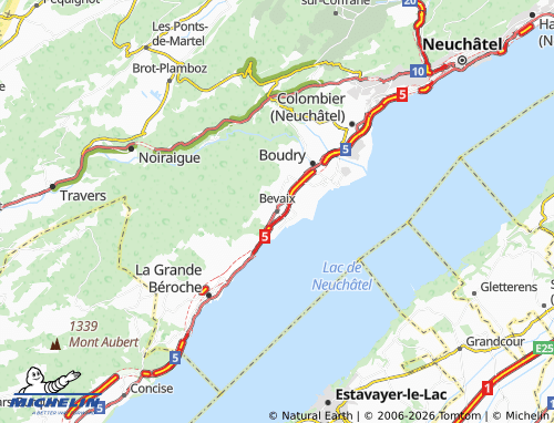 Mapa MICHELIN Bevaix - ViaMichelin