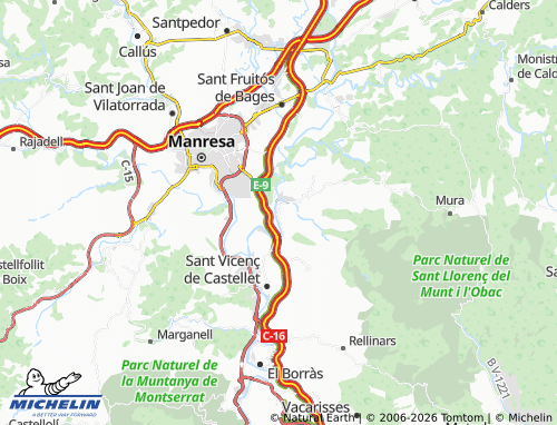 Carte MICHELIN El Pont de Vilomara i Rocafort - ViaMichelin