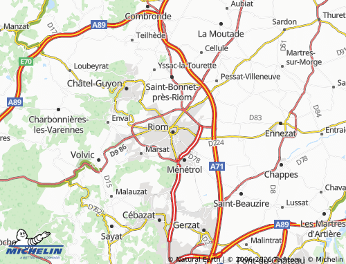 Carte MICHELIN Riom - ViaMichelin