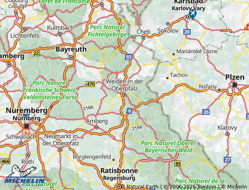 MICHELIN Weiden in der Oberpfalz map - ViaMichelin