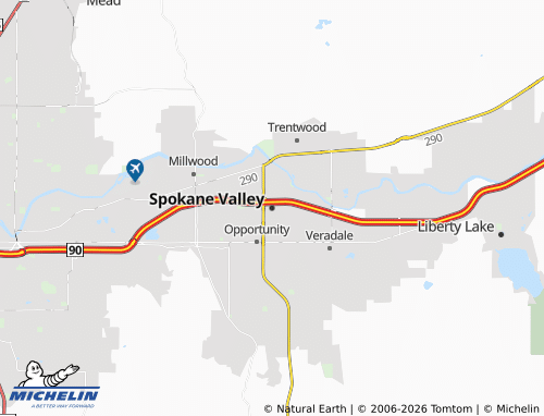 Mappa MICHELIN Spokane Valley - ViaMichelin