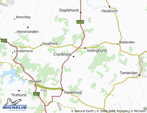 Mappa MICHELIN Cranbrook - ViaMichelin