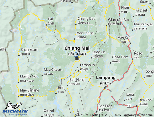 Carte MICHELIN Province de Chiang Mai - ViaMichelin