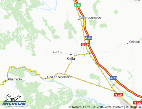 Mapa MICHELIN Cella - ViaMichelin