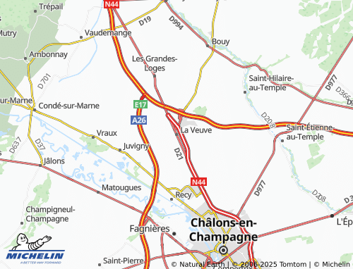 MICHELIN La Veuve map - ViaMichelin