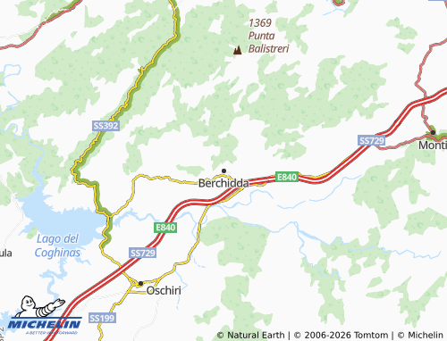 Mapa MICHELIN Berchidda - ViaMichelin