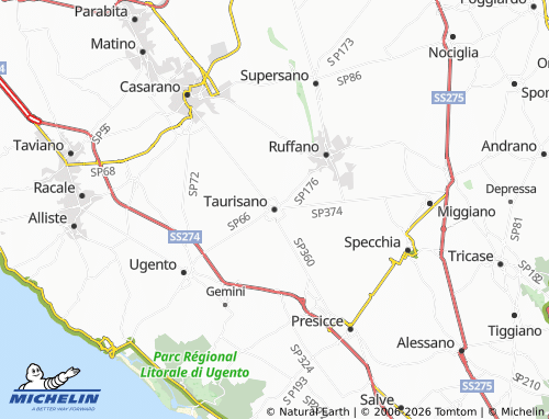MICHELIN Taurisano map - ViaMichelin