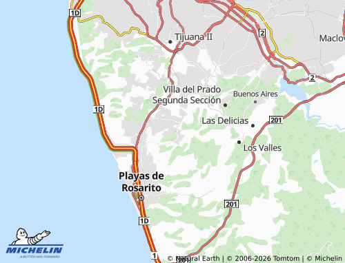 Mapa MICHELIN Lomas de Rosarito - ViaMichelin