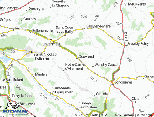 MICHELIN Douvrend map - ViaMichelin