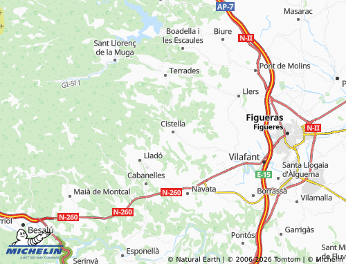 MICHELIN-Landkarte Cistella - ViaMichelin