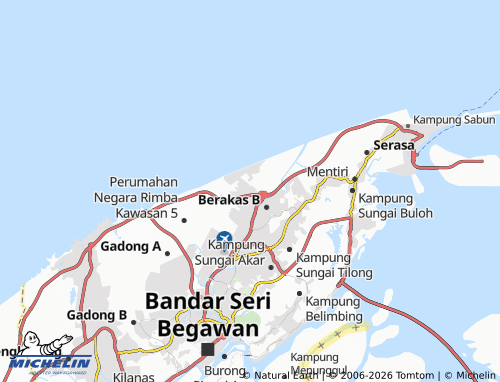 Carte MICHELIN Berakas A - ViaMichelin