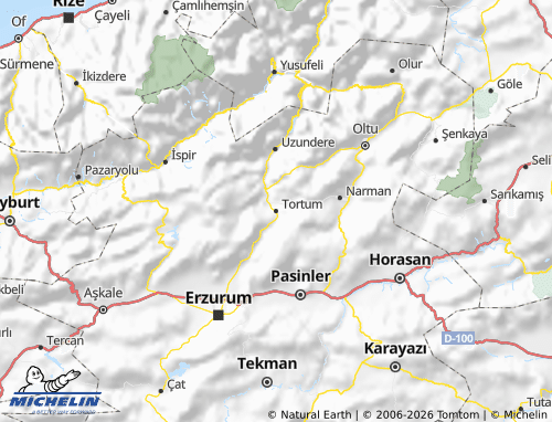 Mappa MICHELIN Tortum - ViaMichelin