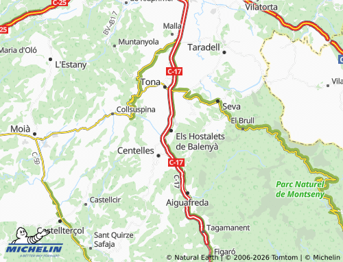 Carte MICHELIN Els Hostalets de Balenyà - ViaMichelin