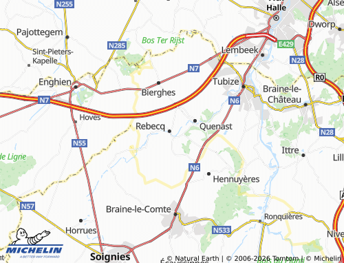 MICHELIN Rebecq-Rognon map - ViaMichelin