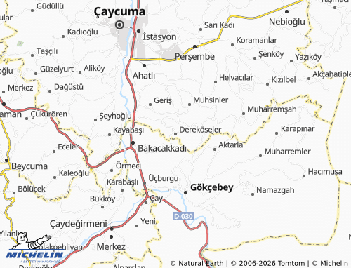 MICHELIN Dereköseler map - ViaMichelin