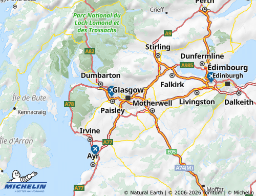 Carte MICHELIN Glasgow - ViaMichelin
