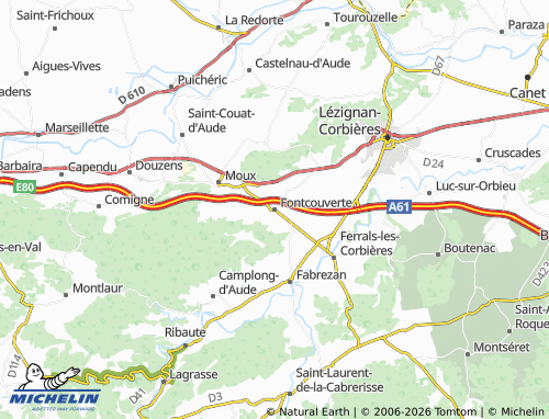 MICHELIN Fontcouverte map - ViaMichelin